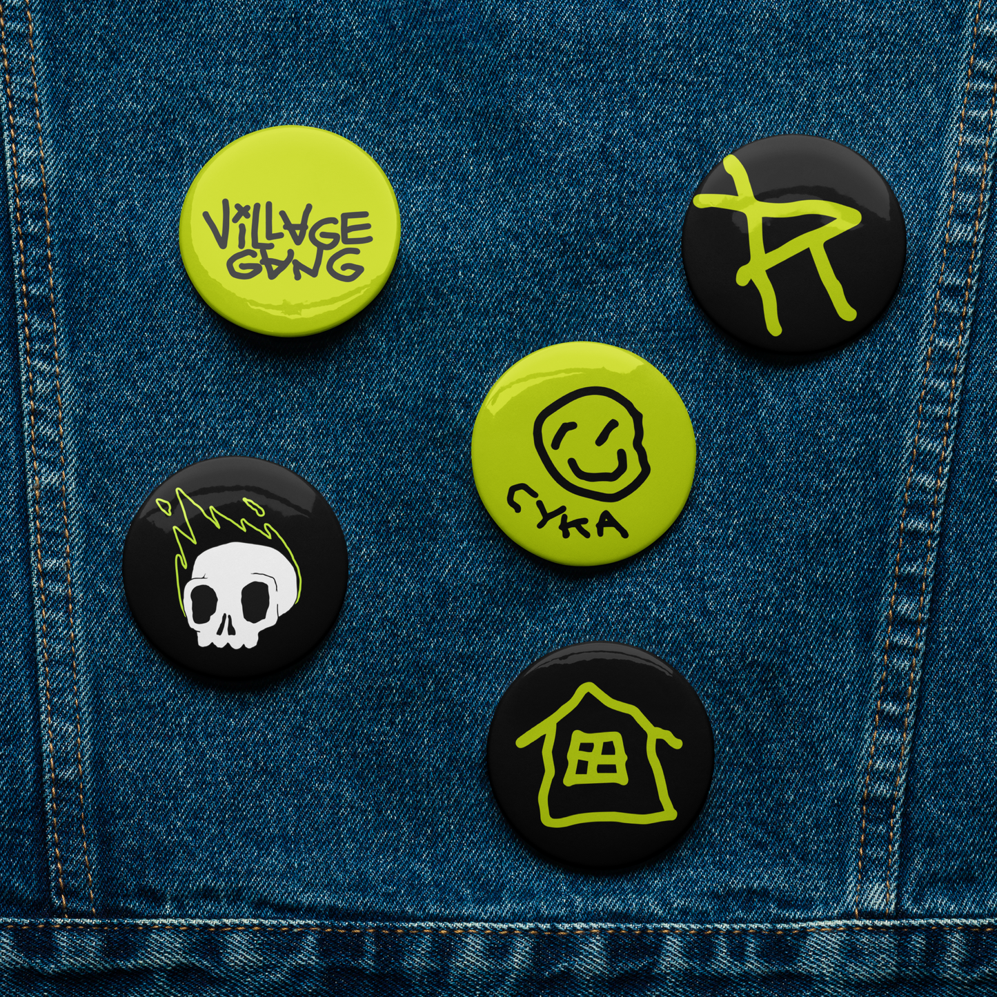 Super cool Village Gang pins